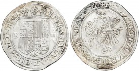 Spanish Monarchy
Ferdinand and Isabella
4 Reales. SEVILLA. Anv.: S / 7 - Escudo - ¶. Rev.: Sin marcas. 6 flechas. 13,61 grs. Flan grande. RARA. AC-560...