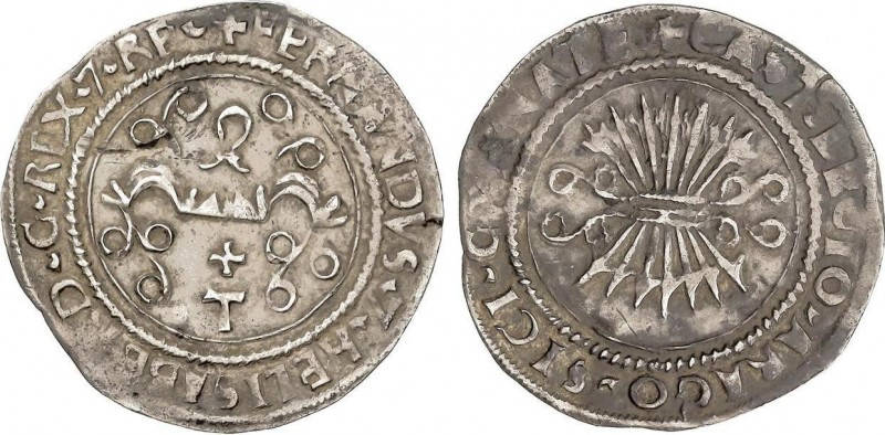 Spanish Monarchy
Ferdinand and Isabella
1/2 Real. TOLEDO. Anv.: + / T. Rev.: 7 f...