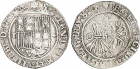 Spanish Monarchy
Ferdinand and Isabella
1 Real. TOLEDO. Anv.: T - Escudo - +. Rev.: 6 flechas. 3,22 grs. AC-466. MBC/MBC-. 