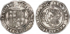 Spanish Monarchy
Ferdinand and Isabella
4 Reales. TOLEDO. Anv.: T - Escudo - ¶. Rev.: M en campo. 6 flechas. 13,61 grs. RARA. AC-567. EBC. 