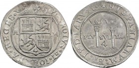 Spanish Monarchy
Ioanna and Charles
4 Reales. MÉXICO. A. Anv.: A- Escudo- M. 13,30 grs. RARA Y MÁS EN ESTA EXCEPCIONAL CALIDAD. AC-132. SC-. 