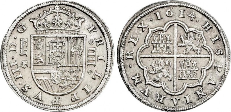 Spanish Monarchy
Philip III
4 Reales. 1614. SEGOVIA. AR. 13,37 grs. Acueducto de...