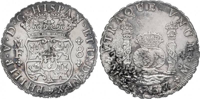 Spanish Monarchy
Philip V
8 Reales. 1737. MÉXICO. M.F. Columnario. Procedente ...