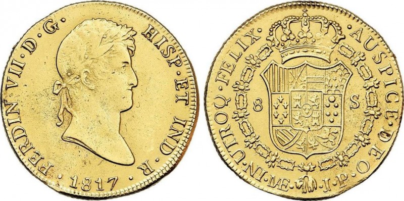 Spanish Monarchy
Ferdinand VII
8 Escudos. 1817. LIMA. J.J. 26,42 grs. AU. FALSA....