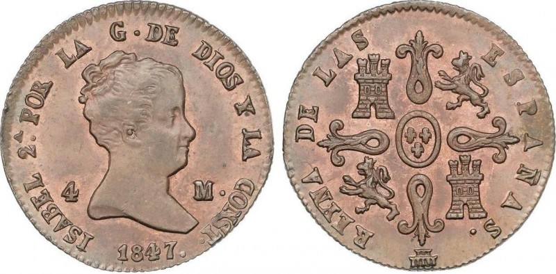 Spanish Monarchy
Elisabeth II
4 Maravedís. 1847. SEGOVIA. 4,88 grs. Parte de col...