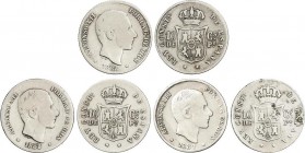 Alfonso XII
Lote 3 monedas 10 Centavos de Peso. 1881,1882 y1883. MANILA. A EXAMINAR. BC+ a MBC-. 