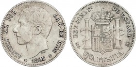 Alfonso XII
1 Peseta. 1885 (*18-85). M.S.-M. MBC+. 