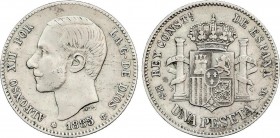 Alfonso XII
1 Peseta. 1885 (*18-86). M.S.-M. MBC. 