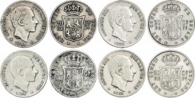 Alfonso XII
Lote 4 monedas 20 Centavos de Peso. 1881,1882,1883 y 1884. MANILA. A EXAMINAR. BC+ a MBC. 