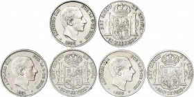 Alfonso XII
Lote 3 monedas 50 Centavos de Peso. 1881,1882 y 1883. MANILA. A EXAMINAR. MBC a MBC+. 