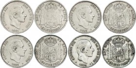 Alfonso XII
Lote 4 monedas 50 Centavos de Peso. 1881, 1882, 1883 y 1884. MANILA. La de 1884 golpes de punzón. A EXAMINAR. MBC a MBC+. 