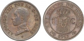 Alfonso XIII
1 Céntimo. 1911 (*1). P.C.-V. SC-. 