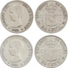 Alfonso XIII
Lote 2 monedas 50 Céntimos. 1892 (*2-2) y (*6-2). P.G.-M. MBC- y MBC. 