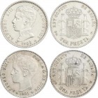 Alfonso XIII
Lote 2 monedas 1 Peseta. 1901 y 1903. (*19-01) S.M.-V. y (*19-03) S.M.-V. Ambas restos de brillo original. EBC- y EBC. 