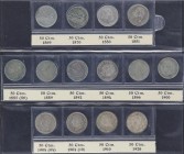 Lots and Collections
Serie 14 monedas 50 Céntimos. 1869 a 1926. I REPÚBLICA a ALFONSO XIII. Todas diferentes. Colección completa. La mayoría con cifra...