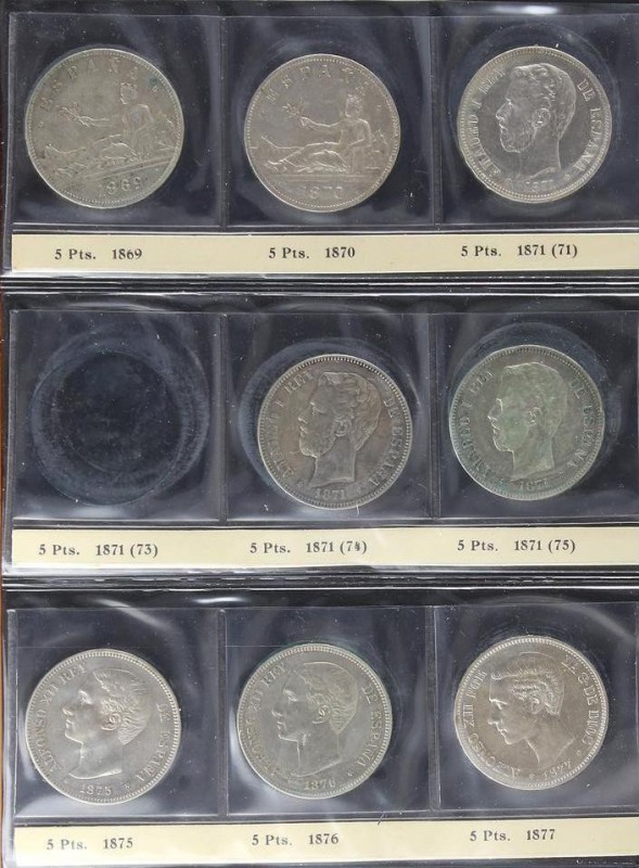 Lots and Collections
Lote 19 monedas 5 Pesetas. 1869 a 1885. I REPÚBLICA a ALFON...