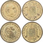 Estado Español
Lote 2monedas 2,50 Pesetas. 1953 (*19-70 y 19-71). Las dos procedentes de tira F.N.M.T. PRUEBA. 