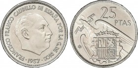 Estado Español
25 Pesetas. 1957 (*61). Con PLUS. SC. 