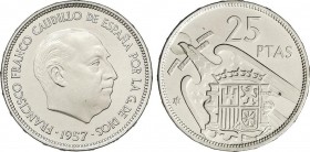 Estado Español
25 Pesetas. 1957 (*73). Con PLUS. Procedente de cartera F.N.M.T. PRUEBA. 