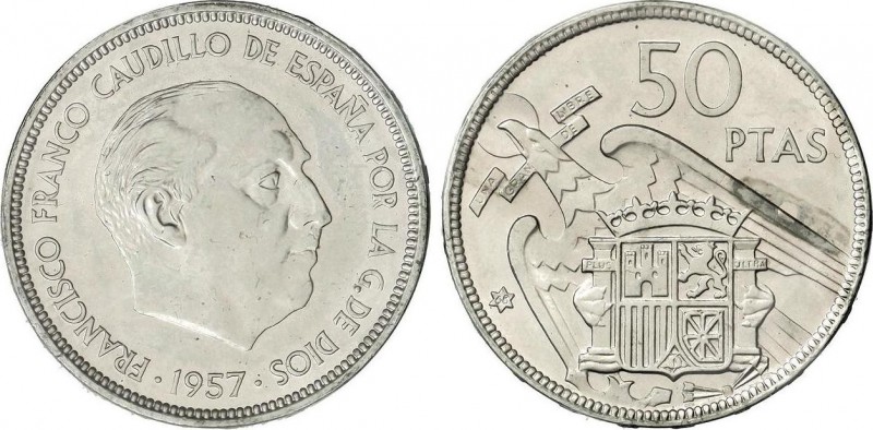 Estado Español
50 Pesetas. 1957 (*68). Procedente de tira F.N.M.T. Tirada: 1.000...