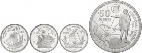 Juan Carlos I
Juan Carlos I
Serie 4 monedas 10 (3) y 50 Euros. 2006. V CENTENARIO CRISTÓBAL COLÓN. AR. Serie completa en plata. En estuche original co...