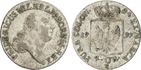 World Coins
German States
4 Groschen. 1797-E. PRUSIA. 5,24 grs. AR. KM-362. MBC. 