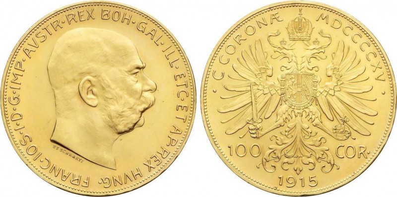 World Coins
Austria
100 Coronas. 1915. FRANCISCO JOSÉ I. 33,84 grs. AU. Reacuñac...