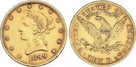 World Coins
United States of America
10 Dólares. 1899. FILADELFIA. 16,68 grs. AU. Coronet Head. Fr-158; KM-102. MBC. 