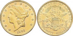World Coins
United States of America
20 Dólares. 1893. FILADELFIA. 33,38 grs. AU. Liberty Head. Fr-177; KM-74.3. EBC-. 