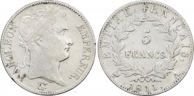 World Coins
France
5 Francos. 1811-A. NAPOLEÓN EMPERADOR. PARÍS. 24,85 grs. AR. (Leves golpecitos). KM-694.12. MBC. 