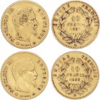 World Coins
France
Lote 2 monedas 10 Francos. 1857-A y 1859-BB. NAPOLEÓN III. PARÍS y ESTRASBURGO. 3,18 y 3,21 grs. AU. Fr-576a, 577; KM-784.3, 784.4....