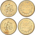 World Coins
Mexico
Lote 2 monedas 2 Pesos. 1945. M. AU. (Restrike). Fr-170R; KM-461. SC- a SC. 