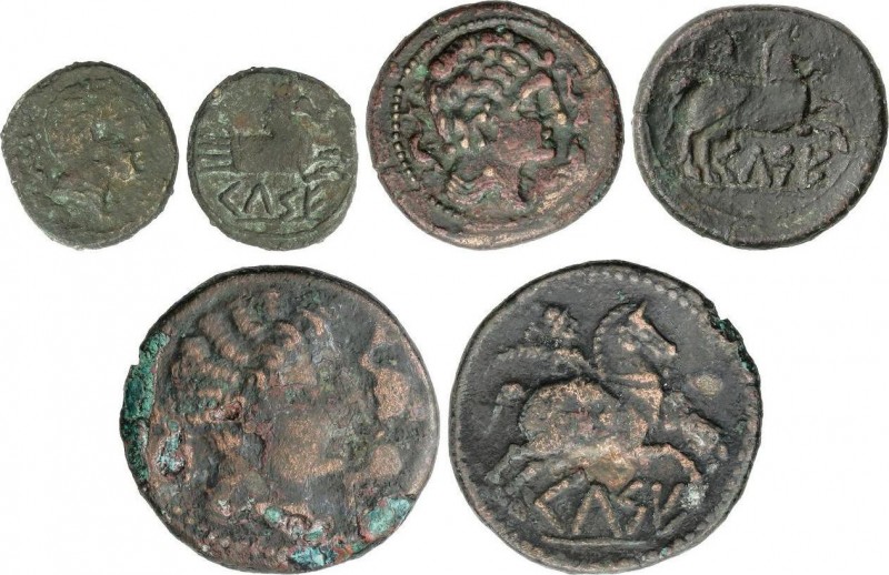 Lots and Collections
Celtiberian Coins
Lote 5 monedas Cuadrante, Semis y As (3)....