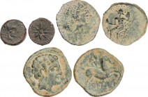 Lots and Collections
Celtiberian Coins
Lote 3 monedas Sextante y As (2). BOLSCAN, IRIPPO, MALACA. AE. A EXAMINAR. MBC- a MBC. 
