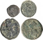 Lots and Collections
Celtiberian Coins
Lote 8 monedas Sextante (2), Cuadrante (2), Semis (2) y As (2). MALACA (MÁLAGA). AE. A EXAMINAR. AB-1726 var, 1...