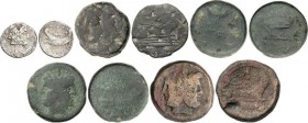 Lots and Collections
Roman Coins
Lote 6 monedas As (4) y Denario (2). FONTEIA, VALERIA-II y POR CLASIFICAR. AE (4) y AR (2). Incluye 4 monedas As tipo...