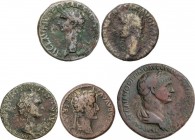 Lots and Collections
Roman Coins
Lote 8 cobres. TIBERIO, CLAUDIO, VESPASIANO,  DOMICIANO, NERVA, TRAJANO. Incluye: Sestercio, As y Dupondios. IMPRESCI...