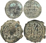 Lots and Collections
Byzantine Coins
Lote 2 monedas Follis. MAURICIO TIBERIO y LEÓN IV. (Concreciones). MBC y MBC+. 