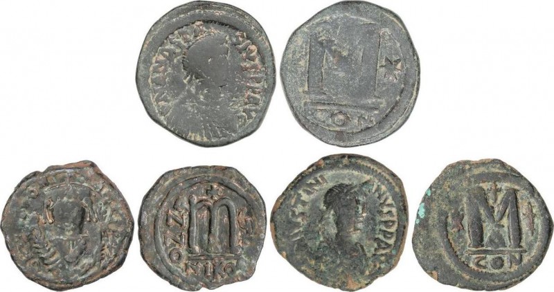 Lots and Collections
Byzantine Coins
Lote 3 monedas Follis. 409 a 602 d.C. ANAST...
