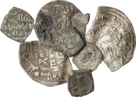 Lots and Collections
Al Andalus and Islamic Coins
Lote 7 monedas. De los reyes de Taifa, incluye fracciones de Dirham (1), fracción tipo Taifa de Ali ...