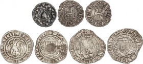 Lots and Collections
Medieval Coins
Lote 4 monedas. 2 monedas pirral Silicia de Frederic III y IV, Pugesa d´Agramunt, Pepión de Sevilla Alfonso X. A E...