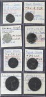Lots and Collections
Medieval Coins
Lote 8 monedas Menut a Senyal. GIRONA (2) LLEIDA (3), PERPINYÀ y TARRAGONA (2). AE y Ve. Incluye: Senyal y Diner d...