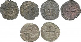 Lots and Collections
Medieval Coins
Lote 3 monedas Cornado. CATALINA y JUAN. Anv.: IK coronadas. Una entre puntos (Ros-3.20.21 var 3 sim.). Diferentes...