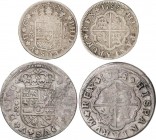 Lots and Collections
Spanish Monarchy
Lote 2 monedas 2 y 4 Reales. 1753 y 1718. MADRID y SEVILLA. 2 Reales 1753 Madrid F.J. FALSA DE ÉPOCA, no coincid...