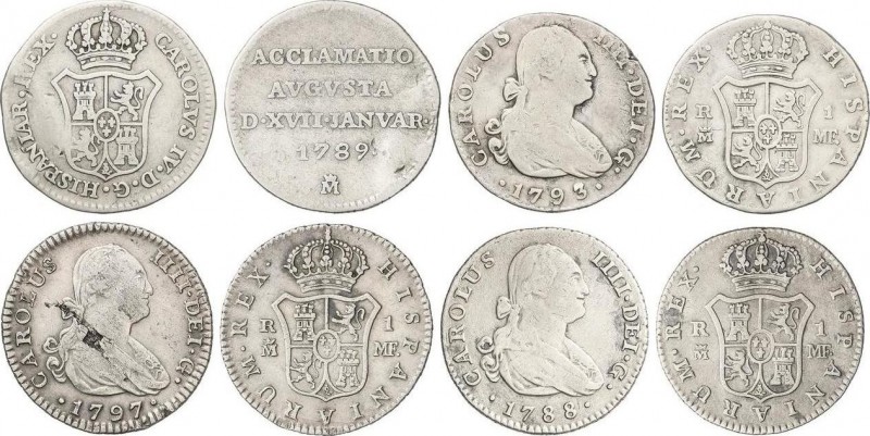 Lots and Collections
Spanish Monarchy
Lote 5 monedas 1 Real (3), 4 Reales (2) y ...