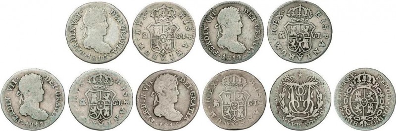 Lots and Collections
Spanish Monarchy
Lote 9 monedas 1/2 Real y Medalla Proclama...