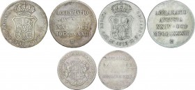 Lots and Collections
Spanish Monarchy
Lote 3 medallas Proclamación. 1833. BARCELONA, MADRID (2). AR. Ø 20 y 25 mm. (2). A EXAMINAR. He-6, 21 (2). MBC-...