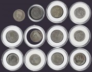 Lots and Collections
Lots and Collections
Lote 12 monedas 50 Céntimos. GOBIERNO PROVISIONAL, ALFONSO XII y ALFONSO XIII. 1869 (*_-9) S.N-M. 1870 (*_-_...