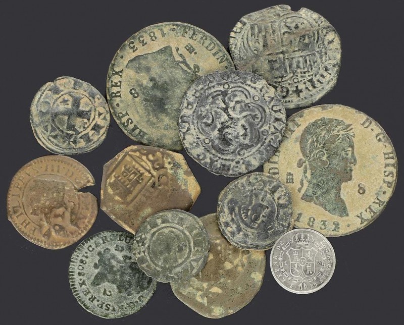 Lots and Collections
Lots
Lote 12 monedas. EDAD MEDIA a FERNANDO VII. AE (10), A...