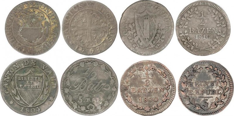 Lots and Collections
World Coins
Lote 4 monedas 1/2 Batzen. 1793, 1800, 04, 10. ...